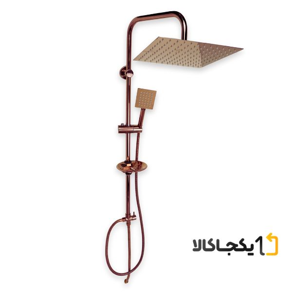 علم دوش حمام همت گستر مدل یونیورست 604 استیل رزگلد 20×30