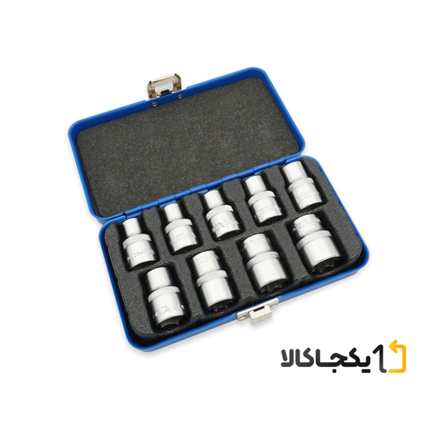 جعبه بكس 1/2 اينچ 9 پارچه E نووا مدل 6698