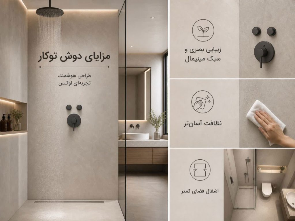 مزایا و معایب دوش توکار 2 مزایای دوش توکار