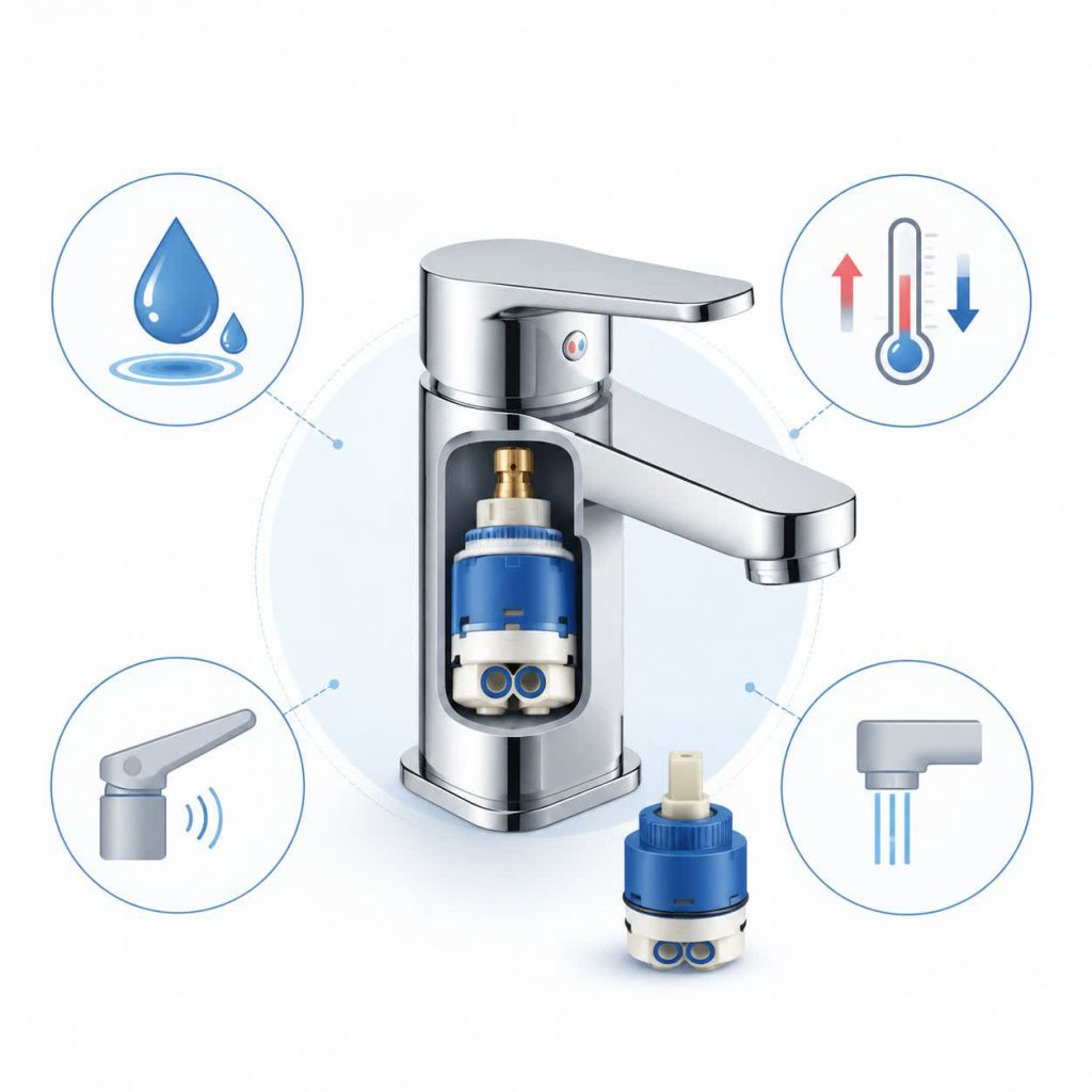 علائم خرابی کارتریج شیر اهرمی 2 علائم خرابی کارتریج شیر اهرمی