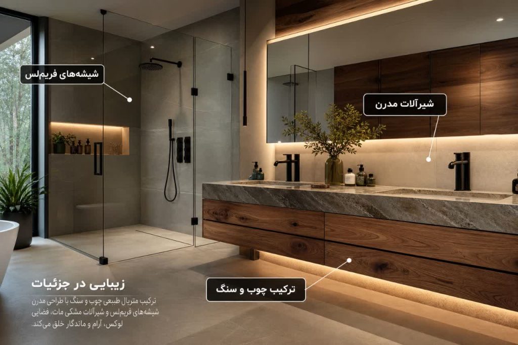راهنمای طراحی حمام مدرن 4 نقش شیرآلات و تجهیزات در مدرنسازی حمام